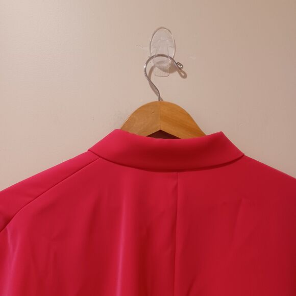 ST. JOHN Draped Dolman Sleeve Blouse Size M Pink Lagenlook Relaxed Fit Collared - Picture 5 of 9